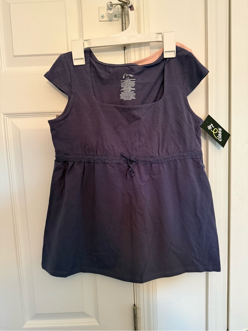 art class 2 Pack Pink & Navy Short Sleeve Scoop-Neck Top with Front Tie Size XL